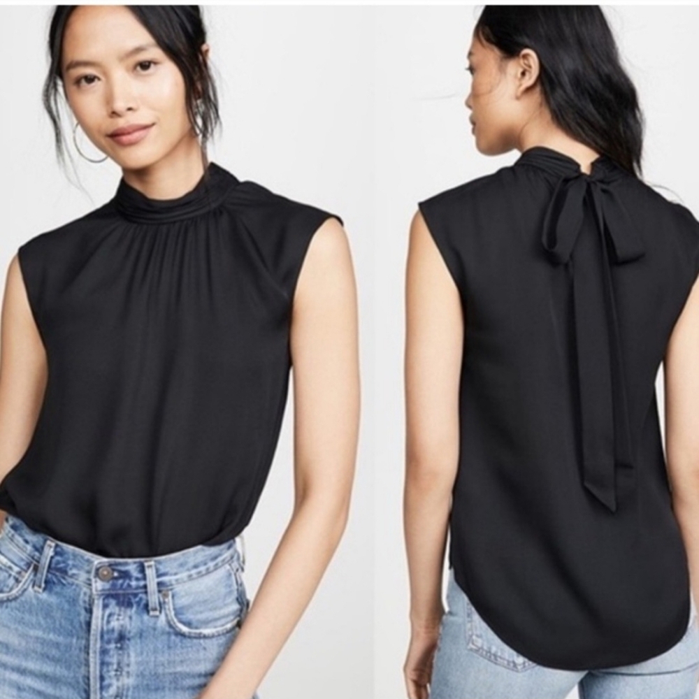 Veronica Beard Tristen Mock Tie Blouse In Color Green